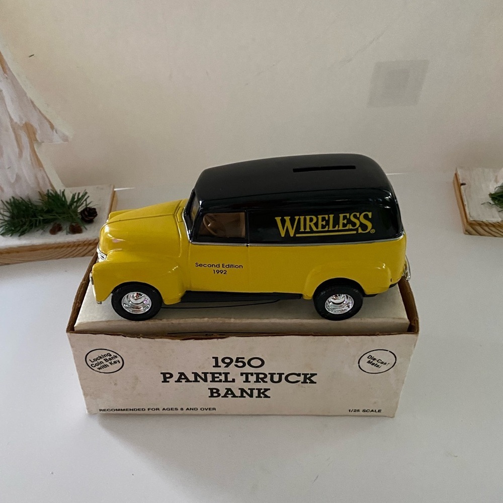 1950 Panel Truck Bank in Yellow and Black New in box
